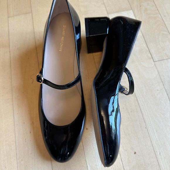 NEW Stuart Weitzman Vivienne Black Mary Jane Pumps, 8.5, G1286 - Picture 2 of 7